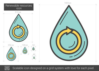 Canvas Print - Renewable resources line icon.