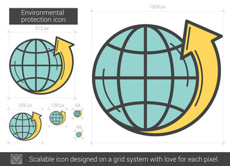 Wall Mural - Environmental protection line icon.