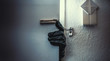 burglar open door of apartment or house