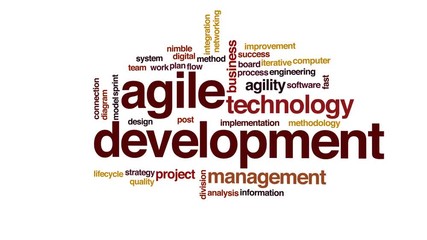 Wall Mural - agile development animated word cloud, text design animation.