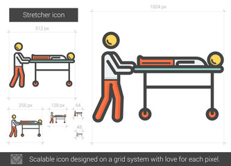 Canvas Print - Stretcher line icon.