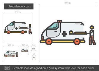 Wall Mural - Ambulance line icon.