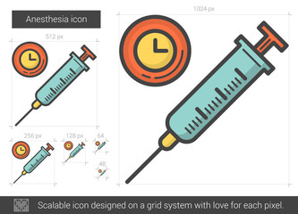 Canvas Print - Anesthesia line icon.