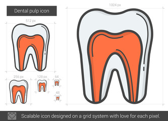 Canvas Print - Dental pulp line icon.