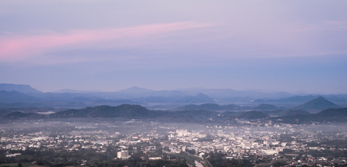 Wall Mural - Cityscape from top mountain at Phu Bo Bit, Loei, Thailand