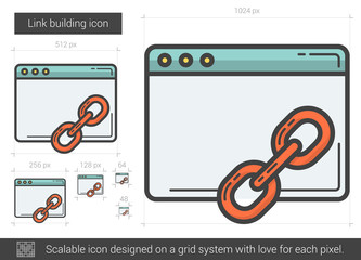 Wall Mural - Link building line icon.