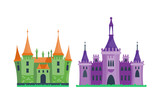 Fototapeta  - Cartoon castle architecture vector illustration