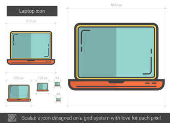 Wall Mural - Laptop line icon.