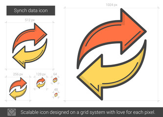 Poster - Synch data line icon.