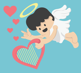 cute cupid the symbol of valentine's day. cartoon vector illust