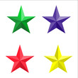 colored stars on a white background