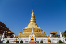 Golden Pagoda At Wat Phra That Chae Haeng Temple