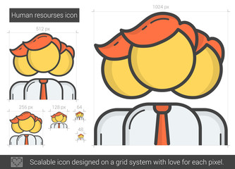 Poster - Human resources line icon.