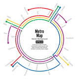 Fototapeta  - Metro Map Vector. Plan Map Station Metro And Underground Railway Metro Scheme Illustration. Colorful Background With Stations