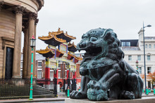 Lion Statue In Liverpool's Chinatown