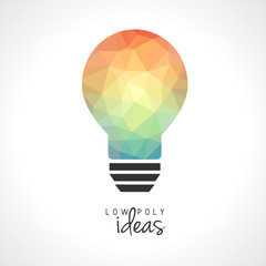 Wall Mural - creative low poly light bulb. abstract and modern polygonal design.
