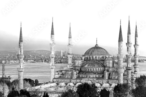 Poster The Blue Mosque, (Sultanahmet Camii), Istanbul, Turkey.