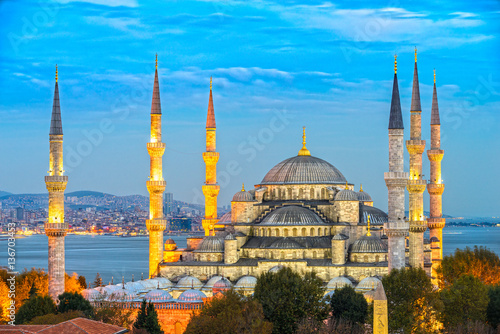 Poster The Blue Mosque, (Sultanahmet Camii), Istanbul, Turkey.