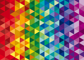 Wall Mural - Vector geometric background, mosaic of triangles and cubes in ra