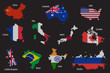 © D1min - Vector set of countries map flag
