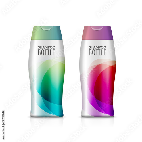 Fotografie, Obraz Shampoo plastic bottle or shower gel bottle template design