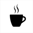 Espresso icon. Strong coffee in espresso cup and smoke. Vector Illustration