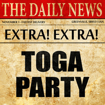 toga party, article text in newspaper