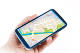 Fototapeta Paryż - Mobilna nawigacja GPS na tablecie w ręce