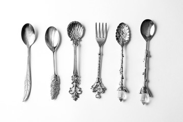 set of vintage forks and spoons