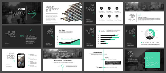 Elements for infographics and presentation templates.