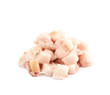 Pile of bacon fat cubes isolated