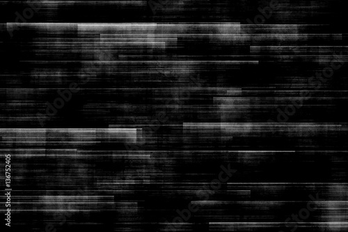 Fotografie, Obraz black and white background realistic flickering, analog vintage TV signal with b