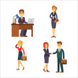 © partyvector - Business people man and woman vector illustration.