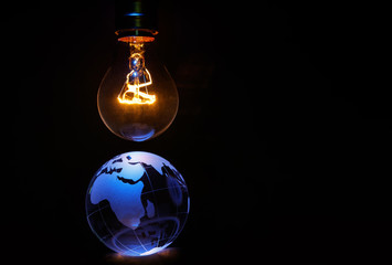 Wall Mural - Light bulb and earth