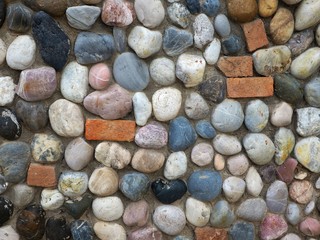 Round stone wall texture background