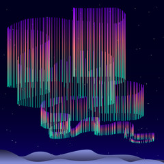 aurora borealis background - vector illustration