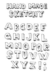 Poster - handmade sketchy vector font