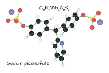 Poster - molecule Sodium picosulfate C18H13NNa2O8S2