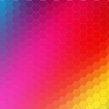 Simple Geometric Hexagon Colored Rainbow Vector Background
