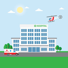 Wall Mural - City hospital building or clinic
