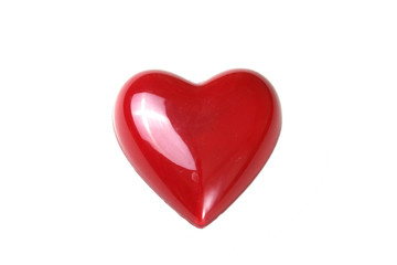 red heart isolated on white background