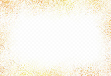 Gold Glitter Transparent Background, Golden Dust With Transparency Vector Illustration