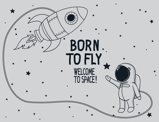Wall Mural - born to fly. vintage poster