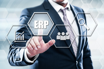 Wall Mural - enterprise resource planning erp corporate company management business internet technology concept