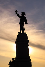 Vertical Silhouette Of Samuel De Champlain's Statue At Nepean Point