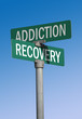 addiction and recovery street sign