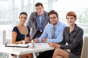 Sticker - Portrait of business team at corporate office