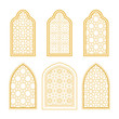 Set of ornamental windows in arabic style