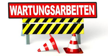 Wall Mural - achtung wartungsarbeiten