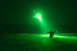 © Prathaan - marshaller signal to helicopter for night landing from night vision goggles view